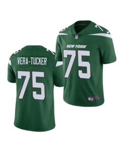 Men's New York Jets #75 Alijah Vera-Tucker 2021 NFL Draft Green Vapor Untouchable Limited Stitched Jersey