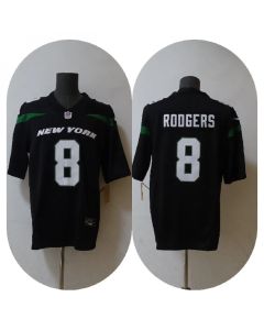 Men's New York Jets #8 Aaron Rodgers 2023 F.U.S.E. Black Vapor Untouchable Limited Stitched Jersey