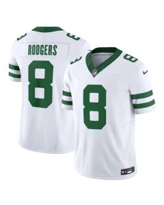 Men's New York Jets #8 Aaron Rodgers White 2023 F.U.S.E. Vapor Limited Throwback Stitched Football Jersey