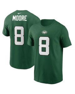Men's New York Jets #8 Elijah Moore 2021 Green NFL Draft First Round Pick Player Name & Number T-Shirt