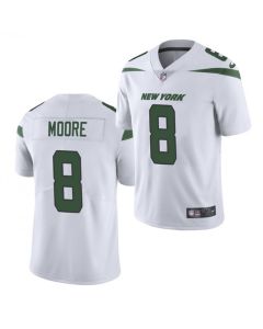 Men's New York Jets #8 Elijah Moore 2021 White Vapor Untouchable Limited Stitched Jersey