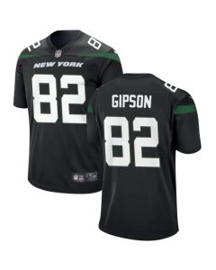 Men's New York Jets #82 Xavier Gipson Black Stitched Jersey