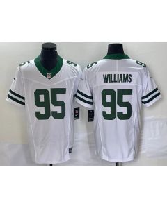 Men's New York Jets #95 Quinnen Williams White 2023 F.U.S.E. Vapor Limited Throwback Stitched Football Jersey