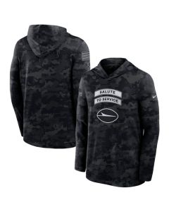 Men's New York Jets Black 2026 Salute to Service Sideline Lightweight Dri-FIT Long Sleeve Top Hoodie