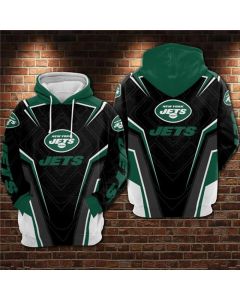 Men's New York Jets Black/Green 3D All Over Print Pullover Hoodie