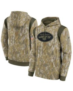 Men's New York Jets Camo 2021 Salute To Service Therma Performance Pullover Hoodie