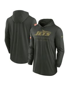 Men's New York Jets Forest Green 2025 Salute to Service Sideline Dri-FIT Lightweight Pullover Hoodie (Green Forest)