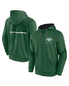 Men's New York Jets Green Defender Evo Full-Zip Hoodie