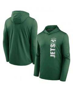 Men's New York Jets Green Fan Gear Team Stack Hoodie Performance Long Sleeve T-Shirt
