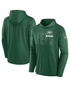 Men's New York Jets Green Lightweight Performance Hoodie Long Sleeve T-Shirt