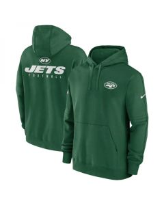 Men's New York Jets Green Sideline Club Fleece Pullover Hoodie