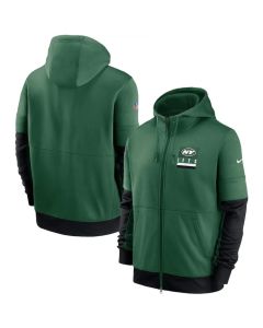 Men's New York Jets Green Sideline Impact Lockup Performance Full-Zip Hoodie