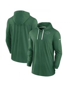 Men's New York Jets Green Sideline Pop Performance Pullover Long Sleeve Hoodie T-Shirt