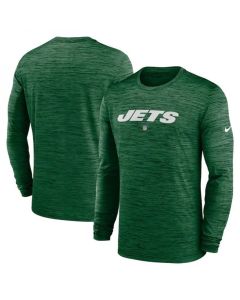 Men's New York Jets Green Sideline Team Velocity Performance Long Sleeve T-Shirt