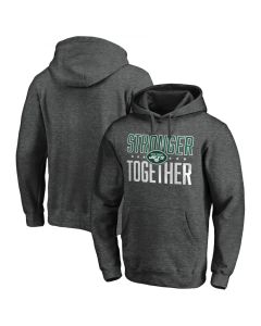 Men's New York Jets Heather Charcoal Stronger Together Pullover Hoodie
