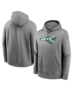 Men's New York Jets Heather Gray Primary Logo Long Sleeve Hoodie T-Shirt