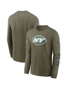 Men's New York Jets Olive 2022 Salute to Service Long Sleeve T-Shirt