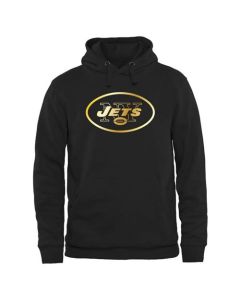 Men's New York Jets Pro Line Black Gold Collection Pullover Hoodie