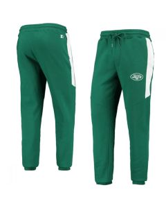 Men's New York Jets Starter Green/White Goal Post Fleece Pants