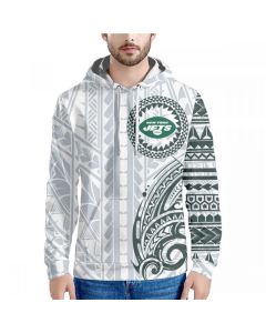 Men's New York Jets White/Grey Hoodie