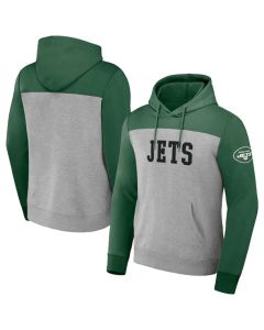 Men's New York Jets x Darius Rucker Collection Heather Gray Colorblock Pullover Hoodie