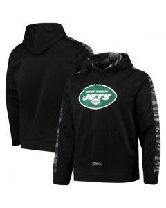 Men's New York Jets Zubaz Black Tonal Oxide Pullover Hoodie