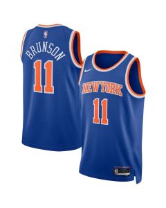 Men's New York Knicks #11 Jalen Brunson Blue Swingman Icon Edition Jersey (Blue)