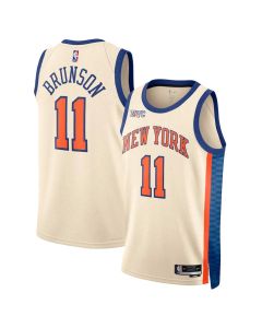 Men's New York Knicks #11 Jalen Brunson Cream 2025/26 Swingman City Edition Jersey (Cream)