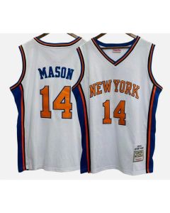Men's New York Knicks #14 Anthony Mason White 1991-92 Jersey