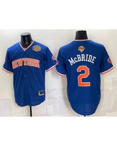 Men's New York Knicks #2 Miles McBride Blue 2026 Finals & Eastern Conference Champions Patch Jersey (Blue)
