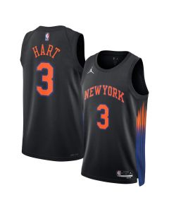 Men's New York Knicks #3 Josh Hart Jordan Brand Black Swingman Statement Edition Jersey