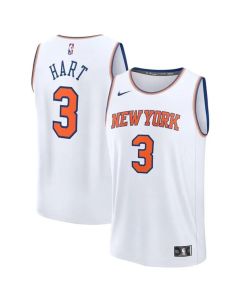 Men's New York Knicks #3 Josh Hart White Association Edition Stitched Basketball Jersey (White)