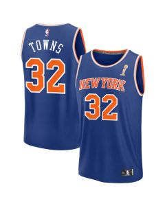 Men's New York Knicks #32 Karl-Anthony Towns Blue 2026 NBA Finals Champions Fast Break Icon Edition Jersey (Blue)