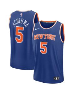 Men's New York Knicks #5 Precious Achiuwa Blue Association Edition Stitched Basketball Jersey (Blue)