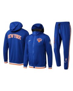 Men's New York Knicks 75th Anniversary Royal Performance Showtime Full-Zip Hoodie Jacket And Pants Suit