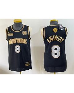 Men's New York Knicks #8 OG Anunoby Black 2026 Finals & Eastern Conference Champions Patch Jersey