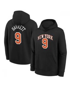 Men's New York Knicks #9 RJ Barrett Black Pullover Hoodie