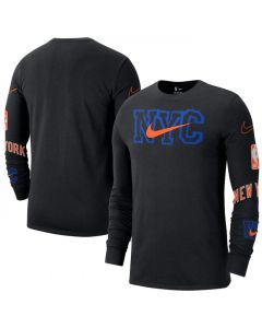 Men's New York Knicks Black 2022/23 City Edition Essential Expressive Long Sleeve T-Shirt
