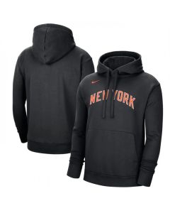 Men's New York Knicks Black 2022/23 City Edition Essential Pullover Hoodie