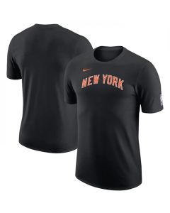 Men's New York Knicks Black 2022/23 City Edition Essential Warmup T-Shirt