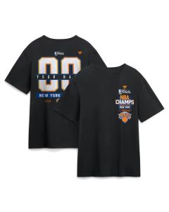 Men's New York Knicks Black 2026 NBA Finals Champions Custom Name & Number T-Shirt (Black)