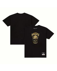 Men's New York Knicks Black 2026 NBA Finals Champions Gold Coffee Cup T-Shirt