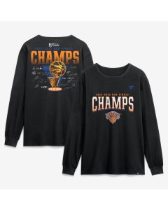 Men's New York Knicks Black 2026 NBA Finals Champions Roster Trophy Long Sleeve T-Shirt (Black)