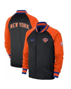 Men's New York Knicks Black/Orange 2022/23 City Edition Full-Zip Jacket