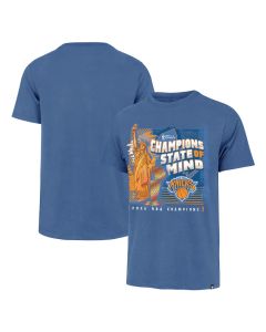 Men's New York Knicks Blue 2026 NBA Finals Champions Statue of Liberty Franklin T-Shirt (Blue)
