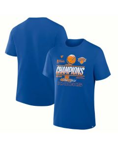 Men's New York Knicks Blue 2026 NBA Finals Champions Trophy T-Shirt