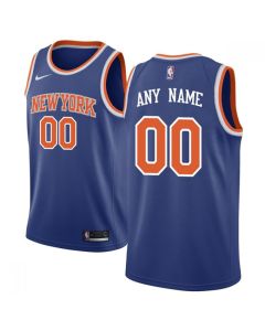 Men's New York Knicks Blue Customized Stitched NBA Jersey