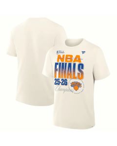 Men's New York Knicks Cream 2026 NBA Finals Champions Stylized T-Shirt (Cream)