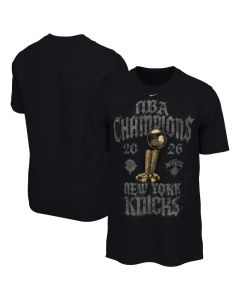 Men's New York Knicks Black 2026 NBA Finals Champions Locker Room T-Shirt (Black)