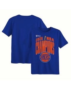 Men's New York Knicks Outerstuff Blue 2026 NBA Finals Champions Bold Teamwork T-Shirt